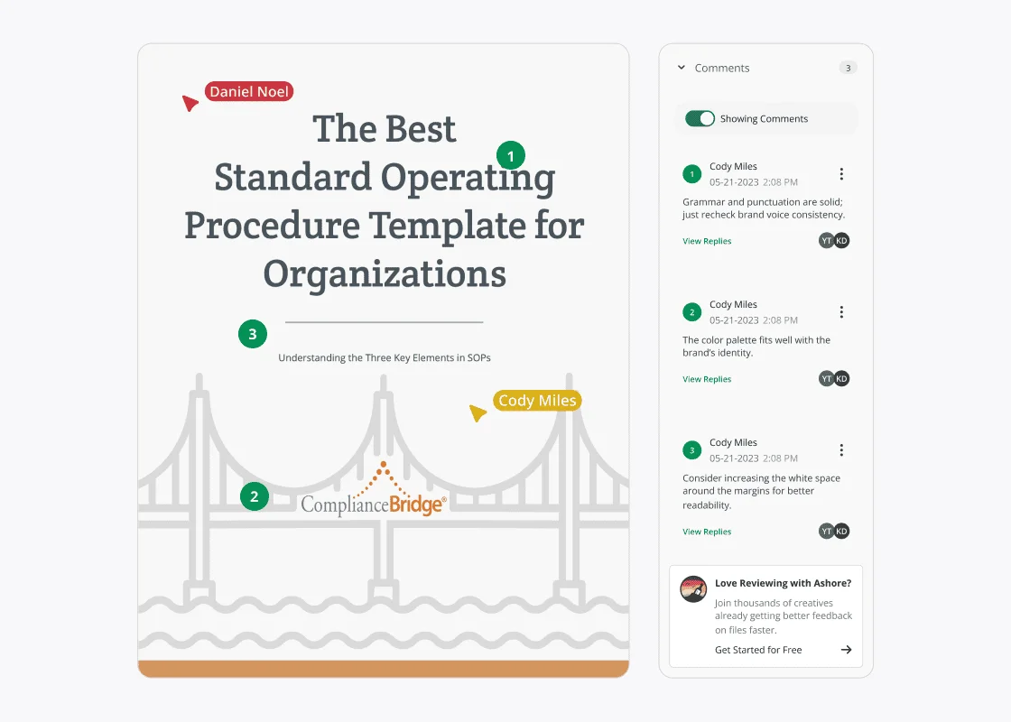 Contextual feedback and markup tools
